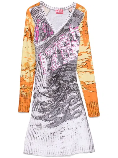 Diesel D-zenyd Mini Dress In Multicolor