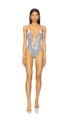 Diesel Daisy One Piece Swimsuit In Silver