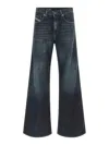 Diesel Wide Jeans 1978 D-akemi With Exposed Seams 32cm L32 In Blue