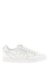 Diesel Low-top Sneakers With Perforated Design And Rubber Sole In White