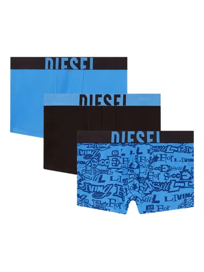 Diesel Damien-d-pop Logo-waistband Boxer Briefs In Multi