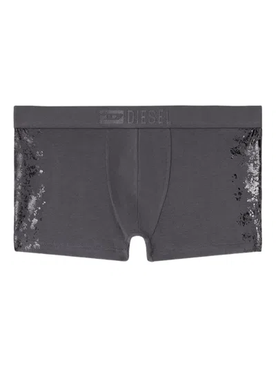 Diesel Damien-gft Sequin Boxer Briefs In Gray