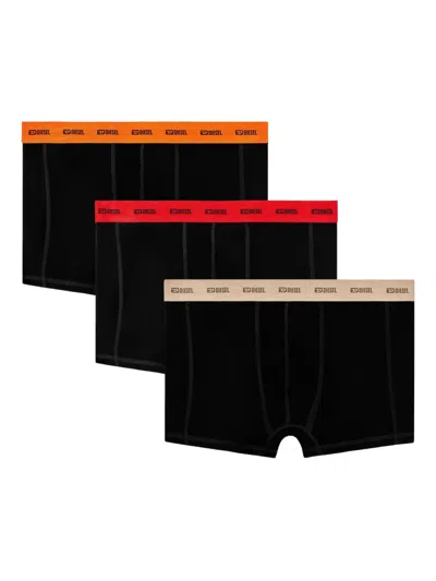 Diesel Men's Damien Logo Waistband 3-pack Boxer Briefs In Animal Print