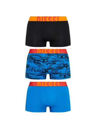 Diesel Damien-d-pop Logo-waistband Boxers (set Of Three) In Multi