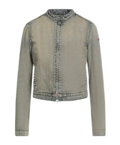 Diesel Dark Denim Jacket In Gray