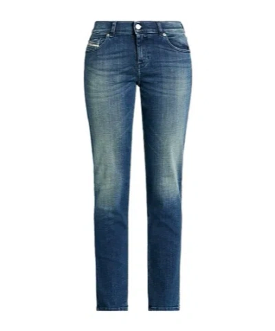Diesel Dark Denim Tapered Pants In Blue