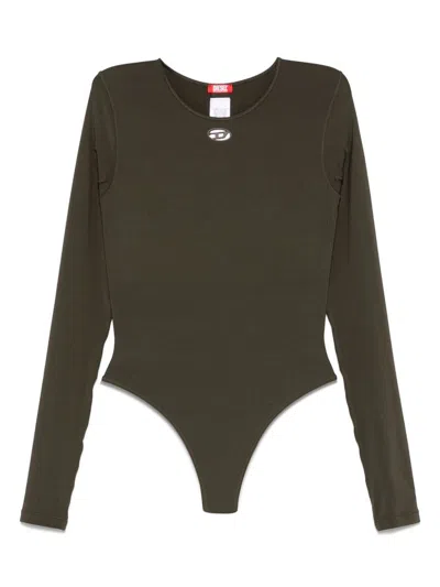 DIESEL DARK GREEN 'OVAL-D' BODYSUIT