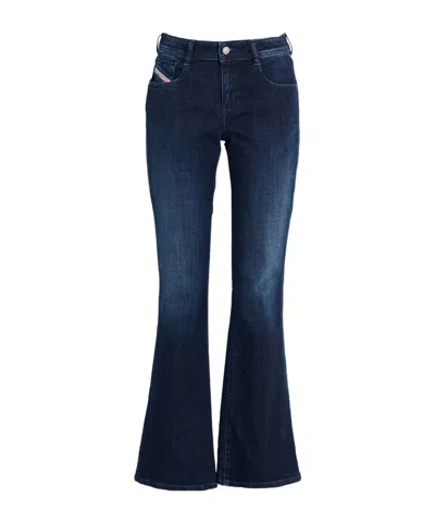 Diesel Dark Wash Flared Jeans In Blue