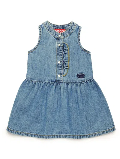 Diesel Babies' Dasty Denim Dress In 蓝色