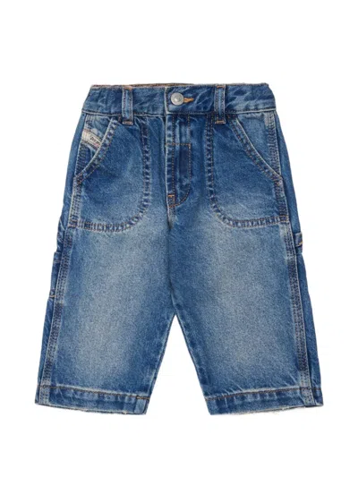 Diesel Babies' D-bart-b Logo-embroidered Jeans In Blue