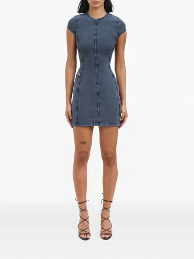 Diesel D-cupsleeves Short-sleeve Mini Dress In Blue