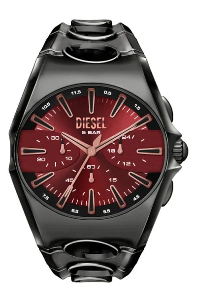 Diesel ® D-curve Chronograph Bracelet Watch, 48mm In Black