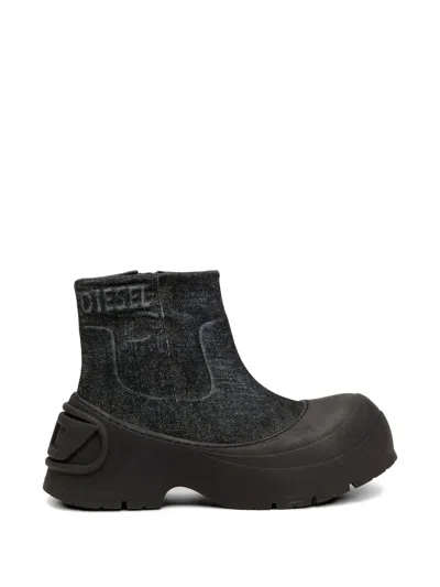 Diesel D-donald Zip Md Boots In Black