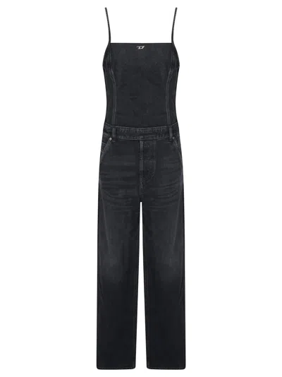 Diesel De- Vors Fitted Bodice Jumpsuit In Black