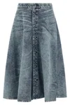 Diesel Back Patch Detail Skirt With Belt Loops In Blue