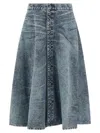 Diesel Back Patch Detail Skirt With Belt Loops In Blue