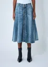 Diesel De-annet-fsh Midi Skirt In Blue