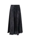 Diesel De-annet-fsh Midi Skirt In Gray