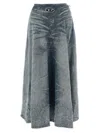 Diesel High Waist Distressed Skirt Collection In Gray