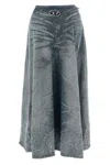 Diesel High Waist Distressed Skirt Collection In Gray