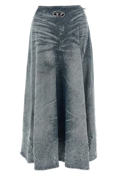 Diesel High Waist Distressed Skirt Collection In Gray