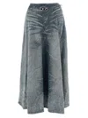 Diesel High Waist Distressed Skirt Collection In Gray