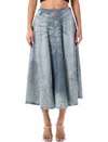 Diesel De-annet Midi Skirt In Animal Print