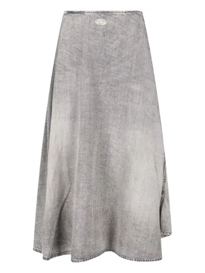 Diesel De-annie-s2 Midi Skirt In Gray