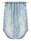 Diesel De-ashley-s Elastic-waistband Curved-hem Midi Skirt In Blue