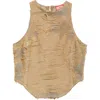 Diesel De Astro Fsg Cotton Top Destroyed Effect In Beige