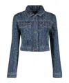 Diesel De-atel-s Cropped Denim Jacket In Blue