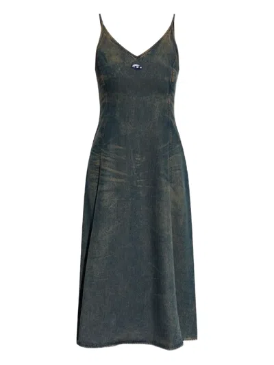 Diesel De-beld-s V-neck Denim Dress