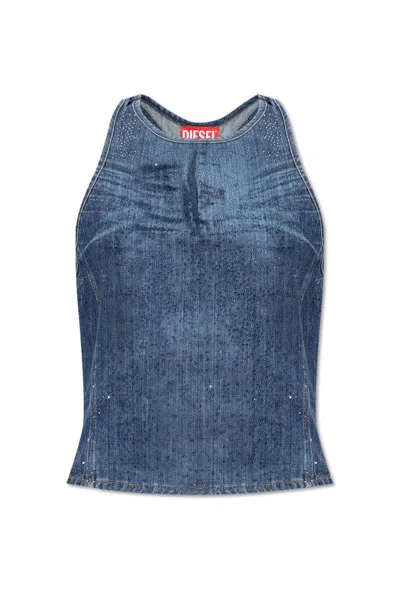 Diesel De-plaque-s Tank Top In Blue