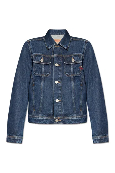 Diesel Zip Up Denim Jacket In Blue