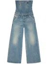 Diesel Denim Strapless Jumpsuit In Blue