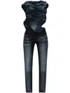 Diesel Black Sleeveless Jumpsuit With Cut-out On The Back In Cotton Blend And Tech Fabric Woman In 9xx