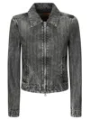 Diesel Distressed Denim Jacket In Gray