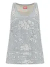 Diesel De-dalby Distressed Tank Top In Grey