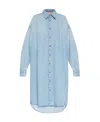 Diesel De-davis-l-s Denim Shirt Dress In Blue