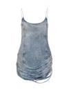 Diesel De-dra-short-fsg Mini Dress In Denim In Blue