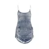 Shop Diesel De-dra-short-fsg Blue Lyocell Mini Dress