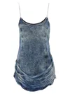 Diesel De-dra-short-fsg Mini Dress In Denim In Blue