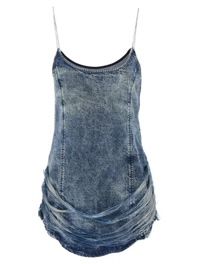 Diesel 'de-dra-short-fsg' Dress In Blue