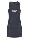 Diesel De-ferriz Logo Mini Dress In Black  