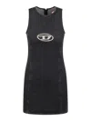 Diesel De-ferriz Logo Mini Dress In Grey