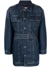 Diesel De-flaminia Belted Denim Jacket In Blue