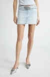 Diesel Light Blue De-flip-s Denim Miniskirt In Denim
