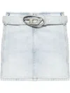 Diesel Light Blue De-flip-s Denim Miniskirt