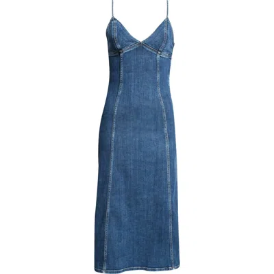 Diesel De-fulvy-dress-d Denim Midi Dress In Blue
