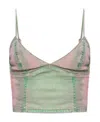 Diesel De-fulvy-s Denim Cropped Top In Gray